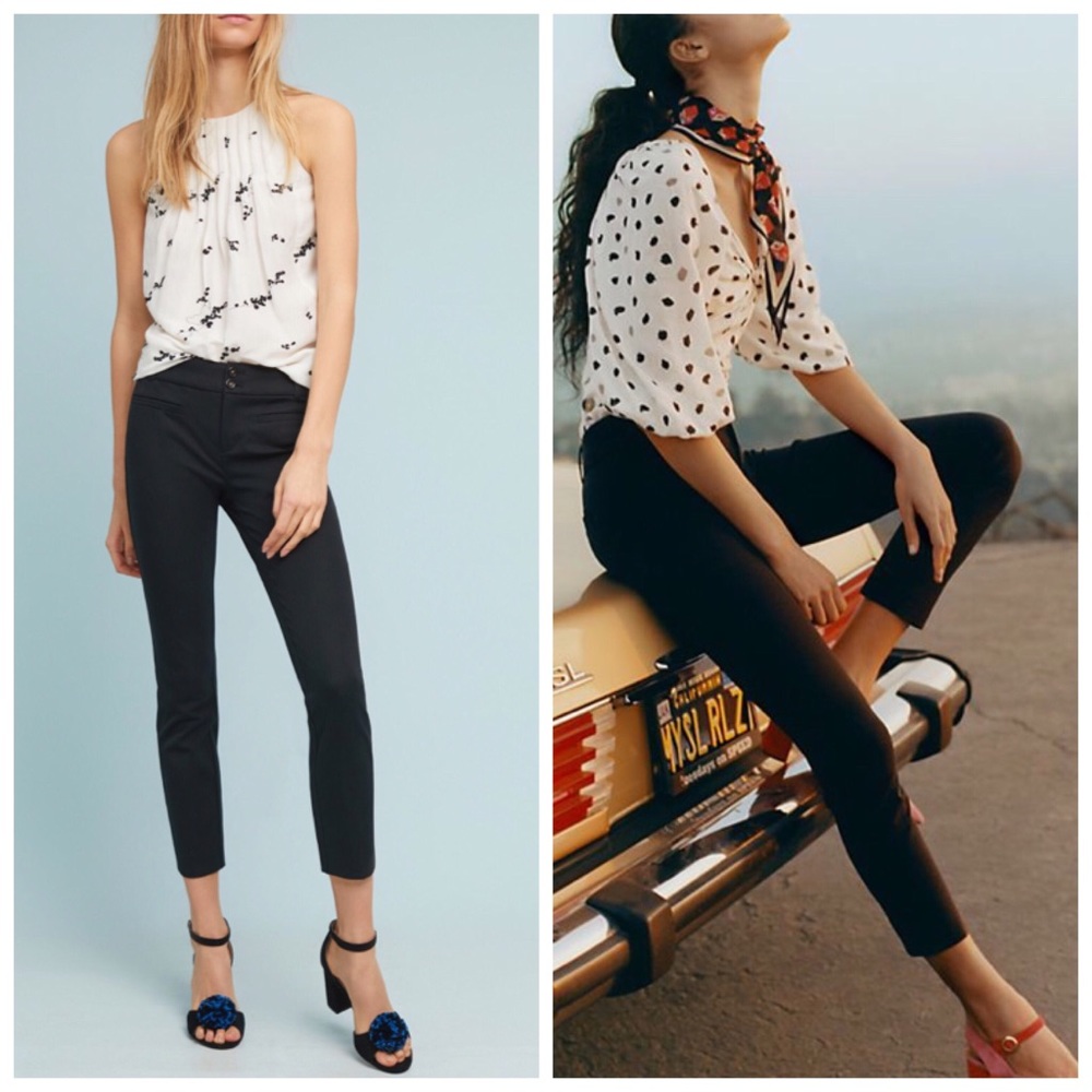 ANTHROPOLOGIE THE ESSENTIAL SLIMTROUSER BLACKPANTS